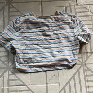 Multi-colored striped crop top